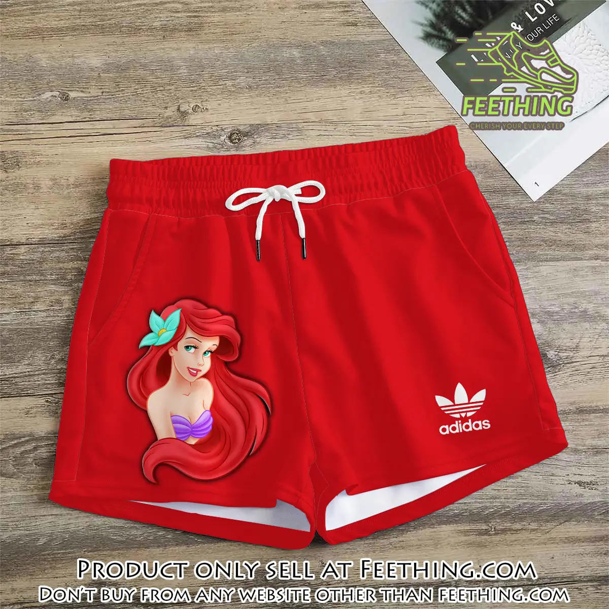 Premium ariel princess in adidas women shorts lady beach shorts wms1087 ft5932213
